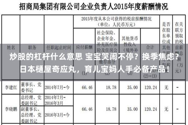 炒股的杠杆什么意思 宝宝哭闹不停？换季焦虑？日本樋屋奇应丸，育儿宝妈人手必备产品！